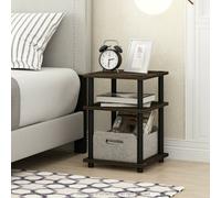 Walplus Furinno Turn-N-Tube Easy Assembly Multipurpose Shelf, Columbia Walnut/black