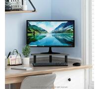 Walplus Furinno Turn-N-Tube No Tools 3-Tier Tv Stands With Classic Tubes, French Oak Grey/black