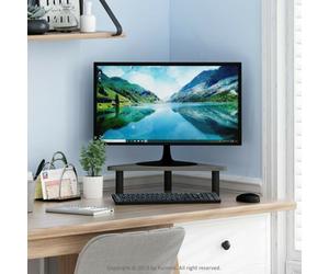 Walplus Furinno Turn-N-Tube No Tools 3-Tier Tv Stands With Classic Tubes, French Oak Grey/black