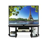 Walplus Furinno Turn-S-Tube Wide Tv Entertainment Center, Dark Walnut