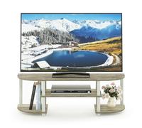 Walplus Furinno Turn-S-Tube Wide Tv Entertainment Center, Sonoma Oak/white