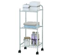 Walplus Furinno Wayar 3-Tier Tray Shelf With Casters, Chrome