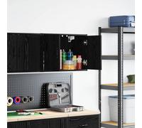 Walplus Garage Wall Cabinet Black Engineered Wood