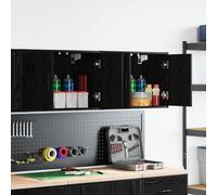 Walplus Garage Wall Cabinets 2 Pcs Black Engineered Wood