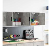 Walplus Garage Wall Cabinets 2 Pcs Concrete Grey Engineered Wood