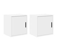 Walplus Garage Wall Cabinets 2 Pcs White Engineered Wood