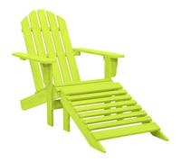 Walplus Garden Adirondack Chair With Ottoman Solid Fir Wood Green