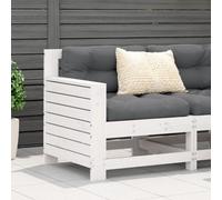 Walplus Garden Armrest Sofa White 69X62X70.5 Cm Solid Wood Pine - Cushion Not Included