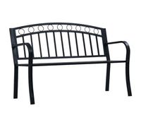 Walplus Garden Bench 125 Cm Black Steel