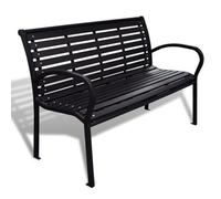 Walplus Garden Bench 125 Cm Steel And Wpc Black
