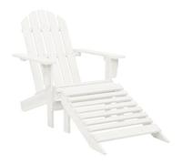 Walplus Garden Chair With Ottoman Wood White