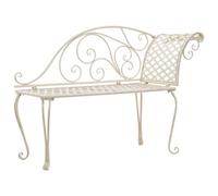Walplus Garden Chaise Lounge 128 Cm Metal Antique White
