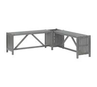 Walplus Garden Corner Bench With Planter 117Cm Solid Acacia Wood Grey