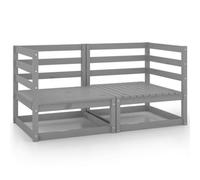 Walplus Garden Corner Sofas 2 Pcs Grey Solid Wood Pine