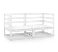 Walplus Garden Corner Sofas 2 Pcs White Solid Wood Pine