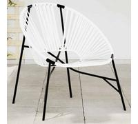 Walplus Garden Egg Chair Black And White Poly Rattan
