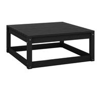 Walplus Garden Footstool 70X70X30 Cm Black Solid Wood