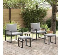 Walplus Garden Furniture Other 4 Pcs Black 61 X 72.5 X 71 Cm Steel