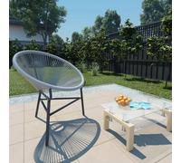 Walplus Garden Moon Chair Poly Rattan Grey