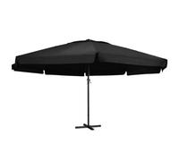 Walplus Garden Parasol With Aluminium Pole 600 Cm Black