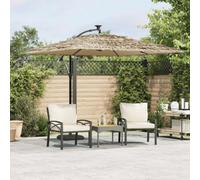 Walplus Garden Parasol With Steel Pole Brown 269X269X235 Cm