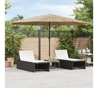 Walplus Garden Parasol With Steel Pole Brown 388X388X248 Cm