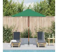Walplus Garden Parasol With Wooden Pole 150X200 Cm Green
