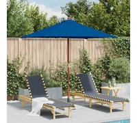 Walplus Garden Parasol With Wooden Pole Blue 150X200 Cm