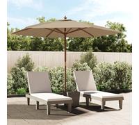 Walplus Garden Parasol With Wooden Pole Taupe 299X240 Cm