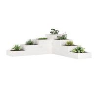 Walplus Garden Planter 4-Tier 106X104.5X36 Cm White Solid Wood Pine