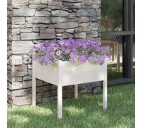 Walplus Garden Planter White 70X70X70 Cm Solid Pinewood