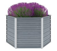Walplus Garden Raised Bed Galvanised Steel 129X129X77 Cm Grey