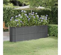 Walplus Garden Raised Bed Galvanised Steel 224X40X68 Cm Anthracite
