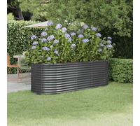 Walplus Garden Raised Bed Galvanised Steel 224X80X68 Cm Anthracite