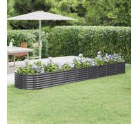 Walplus Garden Raised Bed Galvanised Steel 368X80X36 Cm Anthracite