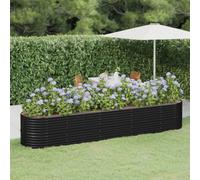 Walplus Garden Raised Bed Galvanised Steel 368X80X68 Cm Anthracite
