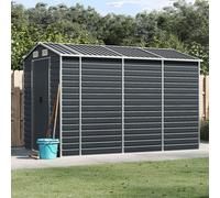 Walplus Garden Shed Anthracite 191X300X198 Cm Galvanised Steel