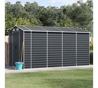 Walplus Garden Shed Anthracite 191X385X198 Cm Galvanised Steel