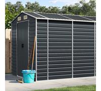 Walplus Garden Shed Anthracite 191X470X198 Cm Galvanised Steel
