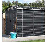 Walplus Garden Shed Anthracite 191X640X198 Cm Galvanised Steel