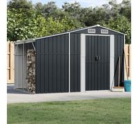 Walplus Garden Shed Anthracite 277X192.5X179 Cm Galvanised Steel