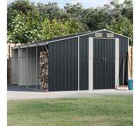Walplus Garden Shed Anthracite 277X365.5X179 Cm Galvanised Steel