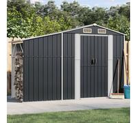 Walplus Garden Shed Anthracite 277X93X179 Cm Galvanised Steel