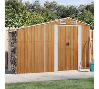 Walplus Garden Shed Brown 277X93X179 Cm Galvanised Steel
