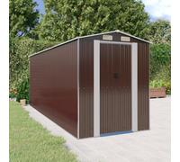 Walplus Garden Shed Dark Brown 192X523X223 Cm Galvanised Steel