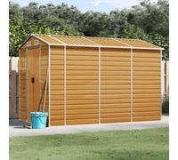 Walplus Garden Shed Light Brown 191X300X198 Cm Galvanised Steel