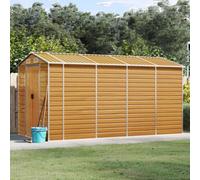 Walplus Garden Shed Light Brown 191X385X198 Cm Galvanised Steel