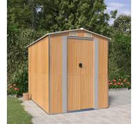 Walplus Garden Shed Light Brown 192X274X223 Cm Galvanised Steel