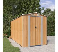 Walplus Garden Shed Light Brown 192X440X223 Cm Galvanised Steel