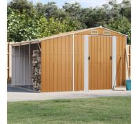 Walplus Garden Shed Light Brown 277X279X179 Cm Galvanised Steel